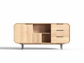 **Nowoczesna szafka z drewna z metalowymi nogami**